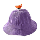 TIY Caps Round Shape Cute Fox Decoration Baby Corduroy Bucket Hat TIY