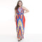 Fashion Geometric Print Halter Design Lace-up Maxi Dress