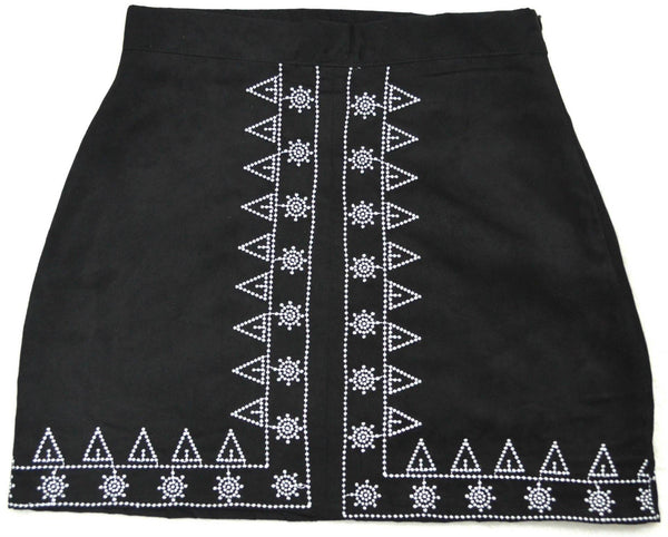 TIY Clothing New Fashion Symmetrical Embroidered Suede Vintage Short Skirt For Girls In Short Skirts With No Top TIY
