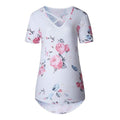 TIY Clothing New Style Countryside Slim V-Neck Printing Flowers Blouse TIY