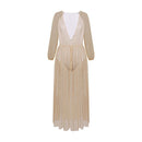 TIY Clothing New Style Sexy Woman Hollow V-Neck Sequins Vintage Slim Dress TIY