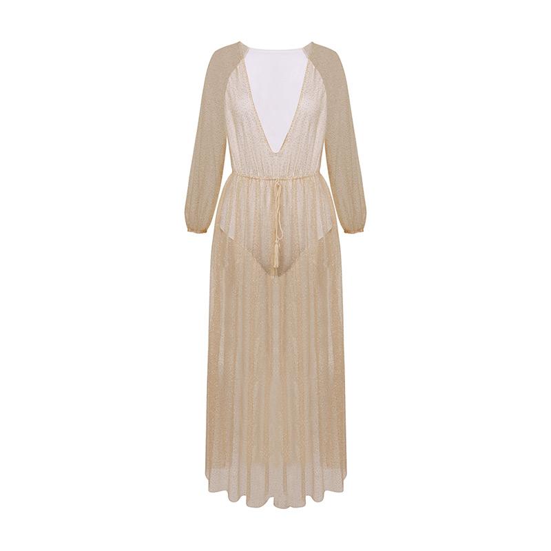 TIY Clothing New Style Sexy Woman Hollow V-Neck Sequins Vintage Slim Dress TIY