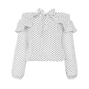 TIY Clothing New Summer Elegant Woman Wave Point Bow-Knot Slim Blouse TIY