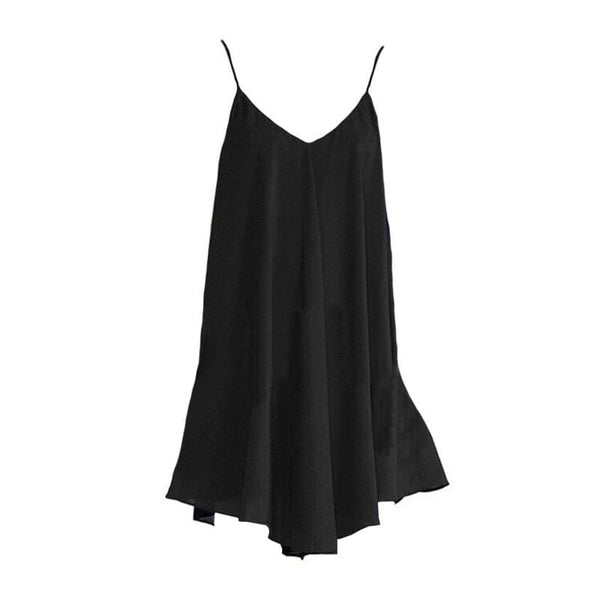 TIY Clothing New Summer Sexy Woman Simple Solid Color Loose Sling Dress TIY