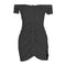 TIY Clothing New Summer Woman Strapless Solid Color Voile Tight Slim Dress TIY