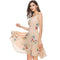 TIY Clothing OL Style Leisure Strapless Floral Printed Dress for Ladies TIY