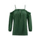 TIY Clothing Plain Color Off-shoulder Spaghetti Strap Long-sleeve Casual T-shirt TIY