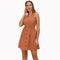 TIY Clothing Plain Color Unique Halter Neck Buttoned Women Backless Dress TIY