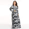 TIY Clothing Plus Size Women Camouflage Print Long Sleeve Maxi Dress TIY