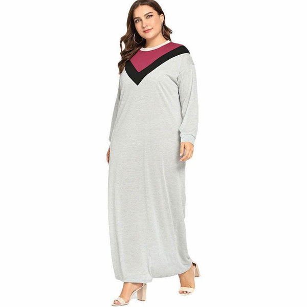 TIY Clothing Plus Size Women Casual Style Hot Sale Color Blocking Maxi Dress TIY