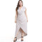 TIY Clothing Plus Size Women Solid Color Sleeveless Irregular Hemline V Neck Dress TIY