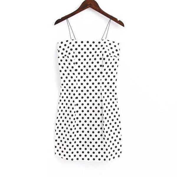 TIY Clothing Polka Dot Printed Summer Tight Mini Dress TIY