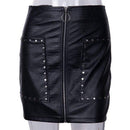 TIY Clothing Punk Style Fashion Zipper Decorative Rivet Design PU Skirt TIY