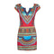 TIY Clothing Red Color Irregular Printed Short Sleeve Pari Frock Design Knee Length Smocked  Slim Fit Vintage Dress TIY