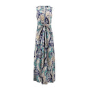 TIY Clothing Retro Ethnic Print Sleeveless Summer Casual Knotted Maxi Dress TIY