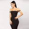 TIY Clothing Sexy Backless Lace-up Design Solid Color Off Shoulder Tight Dress TIY