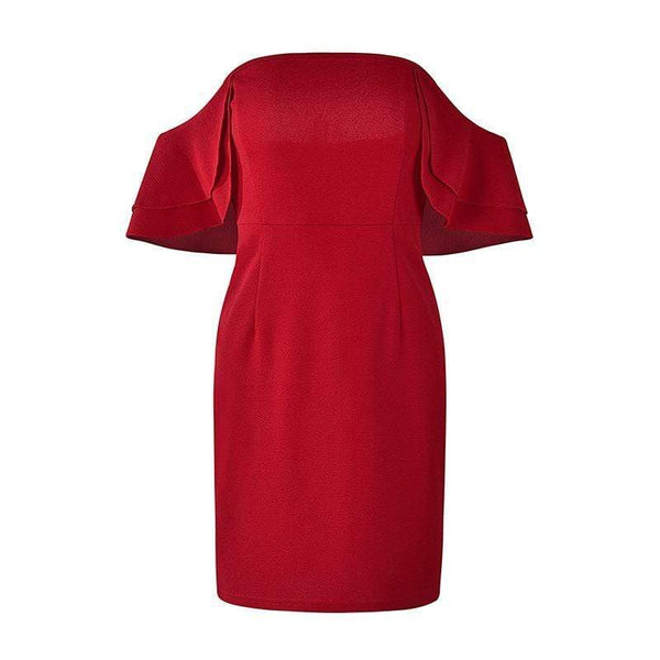 TIY Clothing Sexy Backless Women Off-shoulder Design Solid Color Tight Dress TIY