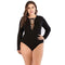 TIY Clothing Sexy Deep V Neck Lace-up Design Solid Color Long-sleeve Plus Size Bodysuits TIY