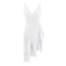 TIY Clothing Sexy Deep V Neck Solid Color Flouncing Irregular Hemline Dress TIY