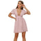 TIY Clothing Sexy Deep V Neck Solid Color Short-sleeve Tassel Hemline Dress TIY