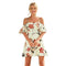 TIY Clothing Sexy Flouncing Off-shoulder Design Women Flower Printed Slip Dress TIY