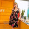 TIY Clothing Sexy Hollow Knotted Design Women Floral Print Slip Dress TIY