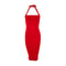 TIY Clothing Sexy Lady Fashion Hot Sale Sexy Halter Pattern Solid Color Mature Women Slim Dress TIY
