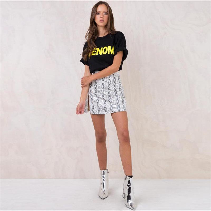 TIY Clothing Sexy Lady New Design Fashion Animal Print Side Slit Mini Skirt TIY