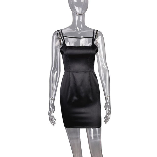 TIY Clothing Sexy Lady Solid Color Lustrous Fabric Club Tight Slip Dress TIY