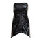 TIY Clothing Sexy Lady Unique Solid Color PU Leather Party Nightclub Tube Dress TIY