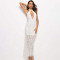 TIY Clothing Sexy Lady Unique Sweetheart Pattern New Design Solid Color Lace Long Cocktail Dress TIY