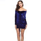 TIY Clothing Sexy Lady Vintage Velvet Fabric Off-shoulder Long Sleeves Party Mini Dress TIY