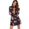 TIY Clothing Sexy Lady Winter Party V Neck Long Sleeves Bright Color Mini Dress TIY