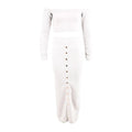 TIY Clothing Sexy Off-shoulder Pattern Women Solid Color Crop Top And Skirt Set TIY