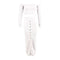 TIY Clothing Sexy Off-shoulder Pattern Women Solid Color Crop Top And Skirt Set TIY