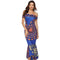 TIY Clothing Sexy Off-shoulder Short-sleeve Bright Color Fishtail Tight Dress TIY