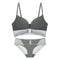 TIY Clothing Sexy Solid Color Thin Sponge Wireless Plunge Bra Brief Set TIY