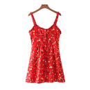 TIY Clothing Sexy Spaghetti Strap Women Summer Floral Frilled Mini Dress TIY