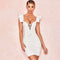 TIY Clothing Sexy V Neck Lace-up Solid Color Bodycon Dress TIY