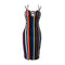 TIY Clothing Sexy Women Classic Multicolor Stripes Printed V Neck Tight Dress TIY