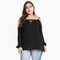 TIY Clothing Sexy Women Cool-shoulder Design Long Sleeves Irregular Hemline Plus Size Blouse TIY