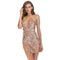 TIY Clothing Sexy Women Solid Color Side-slit Pattern Party Sequin Mini Dress TIY