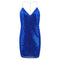 TIY Clothing Shiny Sequin Design Women Unique Alloy Chain Strap Backless Nightclub Party Dress TIY