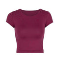 TIY Clothing Short-sleeve Solid color Good Stretch Crop Top TIY