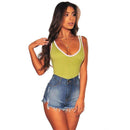 TIY Clothing Simple Fashion Raw Hem Ripped Women Denim Shorts TIY