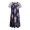 TIY Clothing Simple Fashion Round Neck Short Sleeve Floral Print Dress Women Casual Style Plus Size Dress TIY