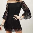 TIY Clothing Slimming Off Shoulder Ladies Night Dress Photo Design Lace Dinner Black Cover Up Beach Dress TIY