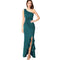 TIY Clothing Solid Color Asymmetric One-shoulder Side-slit Flouncing Hem Party Maxi Dress TIY