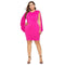 TIY Clothing Solid Color Asymmetric Stitching Design Plus Size Dress TIY
