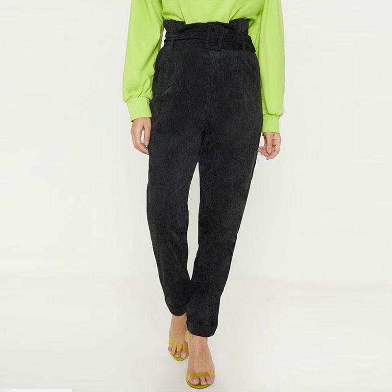 TIY Clothing Solid Color Corduroy Fabric Women Casual Style Pants TIY